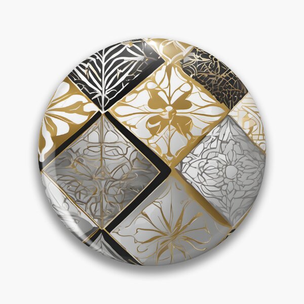 Item preview, Japanese Sakura Cherry Blossom Pattern - Traditional gold silver black white Wagara Design designed and sold by KS-PopArtJapan.