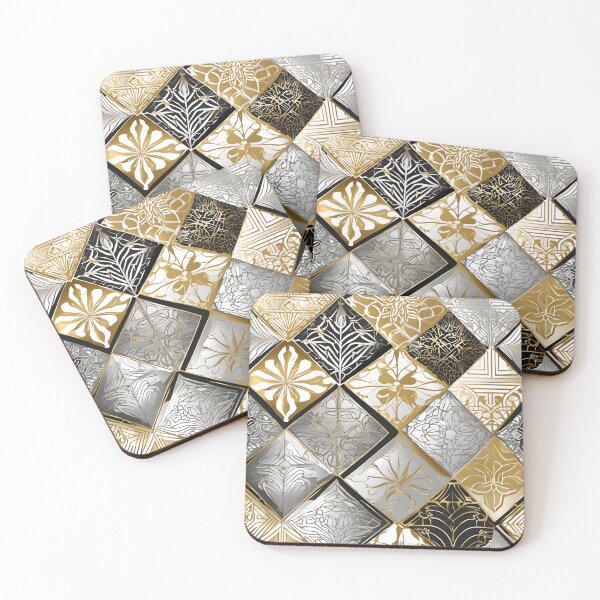 Item preview, Japanese Sakura Cherry Blossom Pattern - Traditional gold silver black white Wagara Design designed and sold by KS-PopArtJapan.