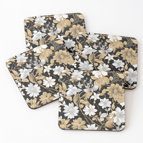 Item preview, Japanese Sakura Cherry Blossom Pattern - Traditional gold silver black white Wagara Design designed and sold by KS-PopArtJapan.