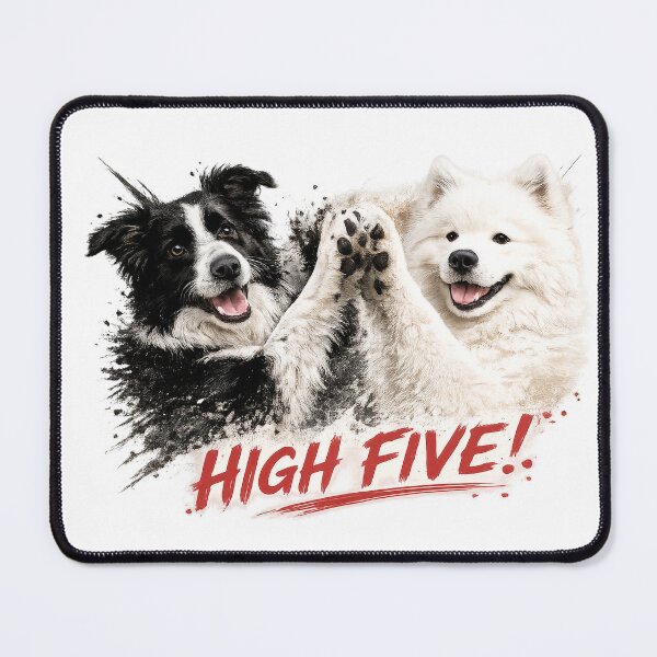Item preview, High Five Dogs – Border Collie and Samoyed Dynamic Art designed and sold by 88 Design.