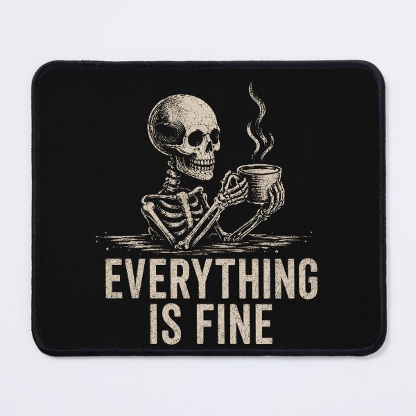 Item preview, Everything's fine! – Funny dark humor design for coffee lovers. Dark background version. designed and sold by FusiTink.