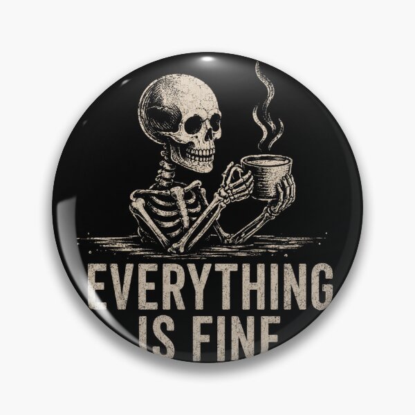 Item preview, Everything's fine! – Funny dark humor design for coffee lovers. Dark background version. designed and sold by FusiTink.