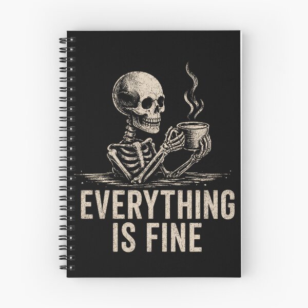 Item preview, Everything's fine! – Funny dark humor design for coffee lovers. Dark background version. designed and sold by FusiTink.