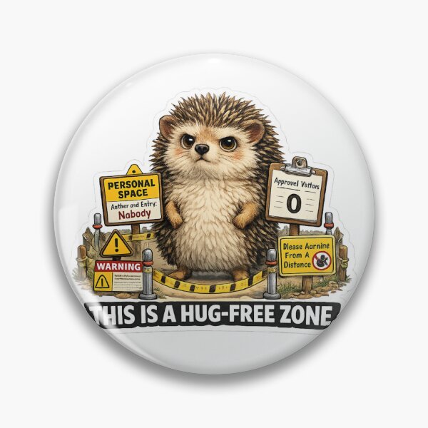 Item preview, This Is A Hug-Free Zone Funny Hedgehog Sticker designed and sold by ByAnad.