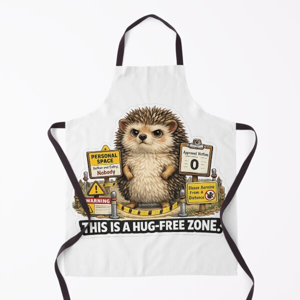 Item preview, This Is A Hug-Free Zone Funny Hedgehog Sticker designed and sold by ByAnad.