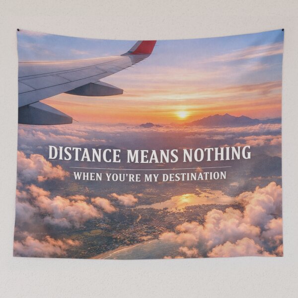 Item preview, Distance Means Nothing – Couple Travel & Aviation Design designed and sold by Ve & Co.