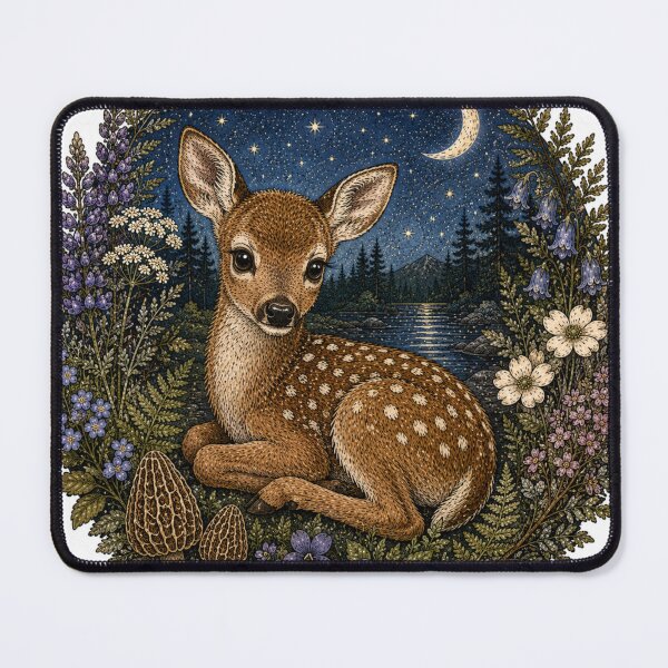 Item preview, Woodland Fawn Botanical Illustration Sticker | Forest Wildlife Art designed and sold by Lane L. Mälkin Design.