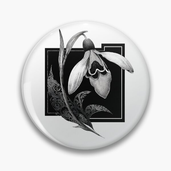 Item preview, Dark Botanical Snowdrop Engraving Wall Art designed and sold by Anastasiia Yurevych.