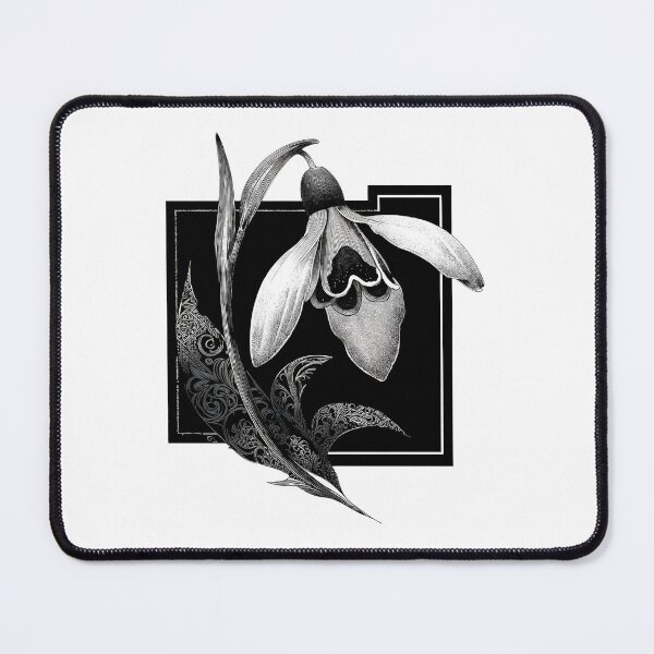Item preview, Dark Botanical Snowdrop Engraving Wall Art designed and sold by Anastasiia Yurevych.