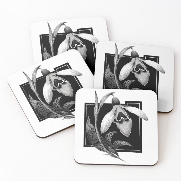 Item preview, Dark Botanical Snowdrop Engraving Wall Art designed and sold by Anastasiia Yurevych.