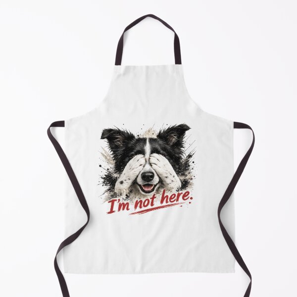 Item preview, I'm Not Here – Funny Border Collie Peekaboo Dog Art designed and sold by 88 Design.