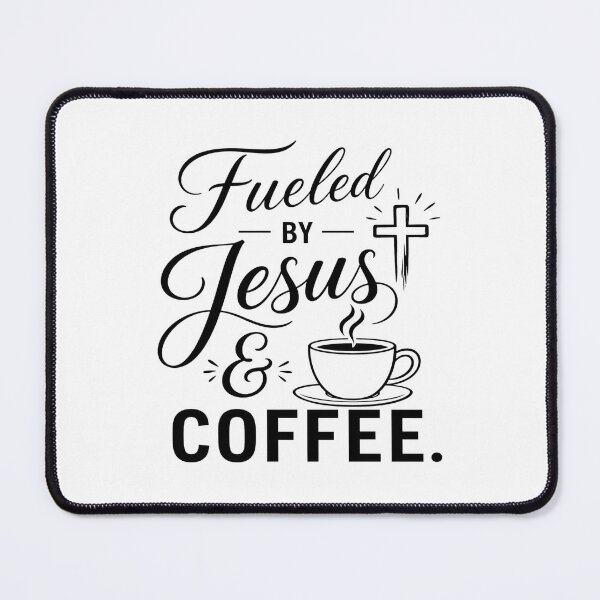 Item preview, Fueled by Jesus and Coffee Typographic Design designed and sold by Inky Atlas.