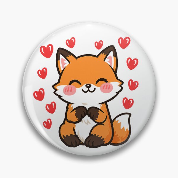 Item preview, Cute Kawaii Fox Hearts - Sweet Adorable Cartoon Little Red Fox Art designed and sold by myforestfog.