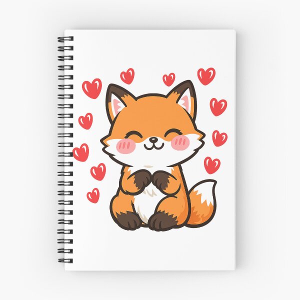 Item preview, Cute Kawaii Fox Hearts - Sweet Adorable Cartoon Little Red Fox Art designed and sold by myforestfog.