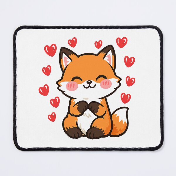 Item preview, Cute Kawaii Fox Hearts - Sweet Adorable Cartoon Little Red Fox Art designed and sold by myforestfog.