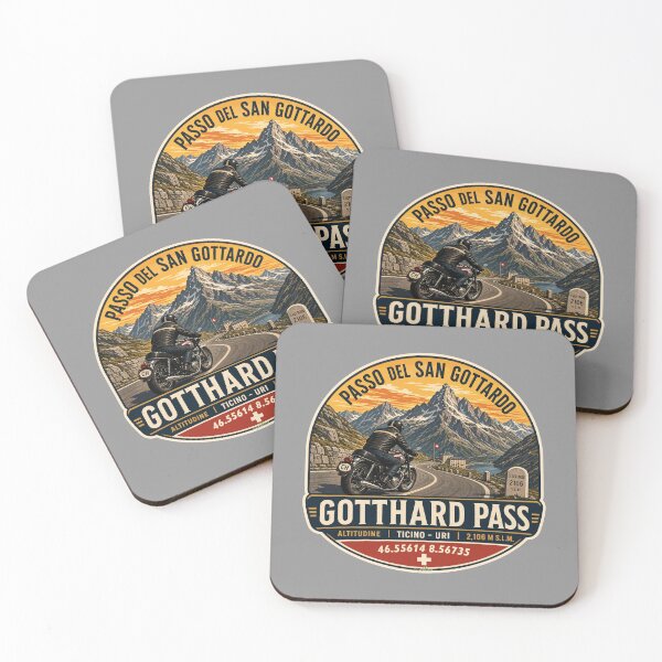 Item preview, Gotthard Pass Switzerland Gotthardpass Motorcycle Sticker TShirt 04 designed and sold by OuterShellUK.