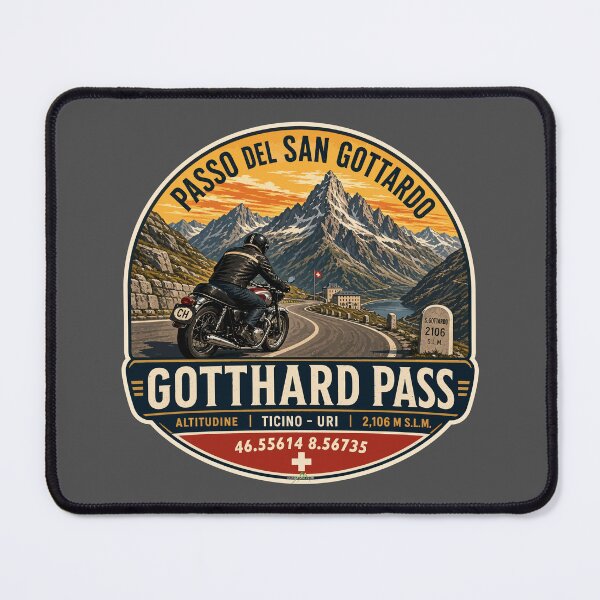 Item preview, Gotthard Pass Switzerland Gotthardpass Motorcycle Sticker TShirt 04 designed and sold by OuterShellUK.