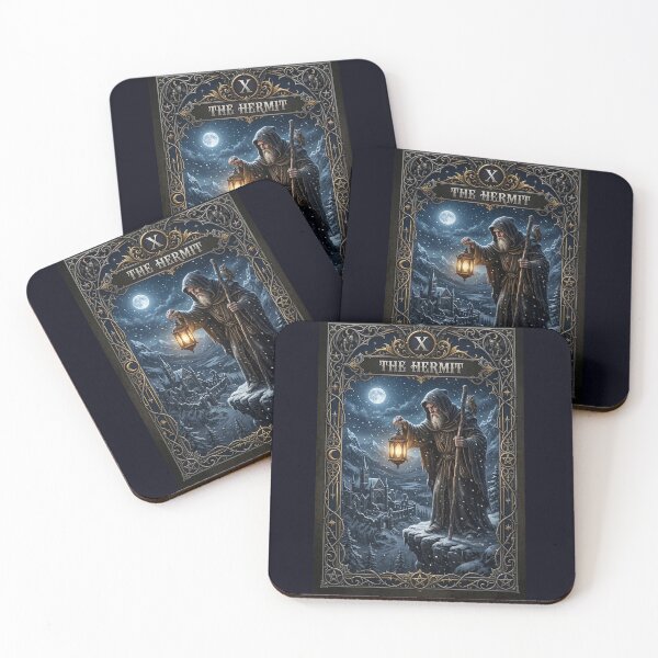 Item preview, The Hermit from Dark Medieval Major Arcana tarot card designed and sold by Studio77-Gothic.