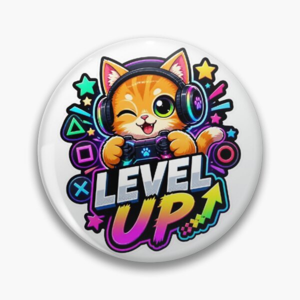 Item preview, Level Up Gamer Cat Sticker designed and sold by Stylestickers55.