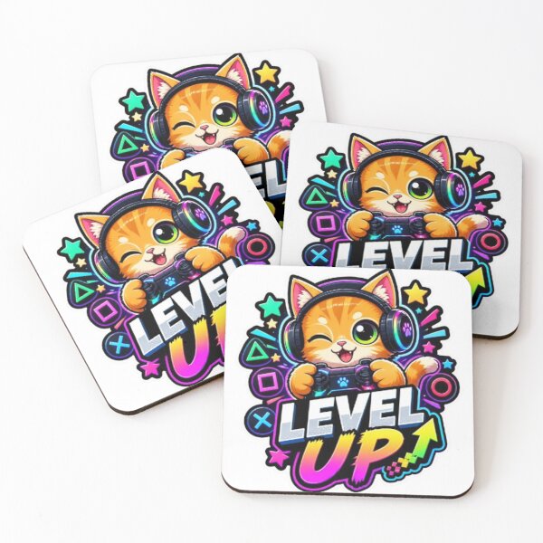 Item preview, Level Up Gamer Cat Sticker designed and sold by Stylestickers55.