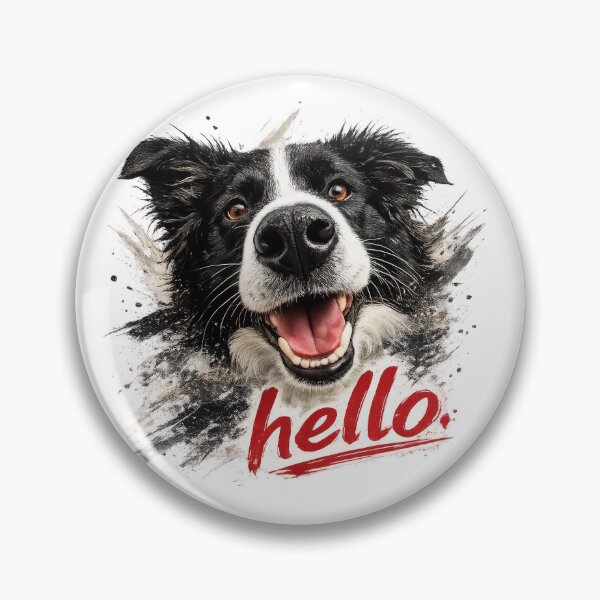 Item preview, Hello Border Collie – Happy Smiling Dog Splatter Art designed and sold by 88 Design.