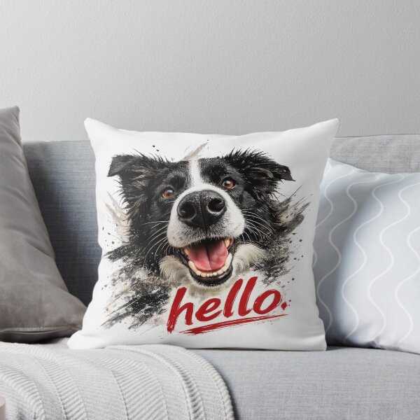 Item preview, Hello Border Collie – Happy Smiling Dog Splatter Art designed and sold by 88 Design.
