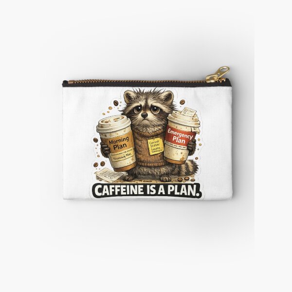 Item preview, Caffeine Is A Plan Funny Raccoon Sticker designed and sold by ByAnad.