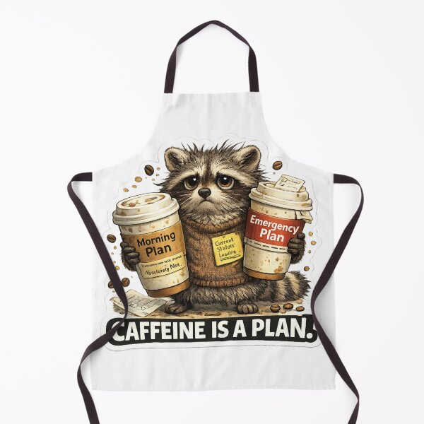 Item preview, Caffeine Is A Plan Funny Raccoon Sticker designed and sold by ByAnad.