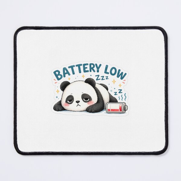 Item preview, Battery Low Panda Sticker designed and sold by Niftile.