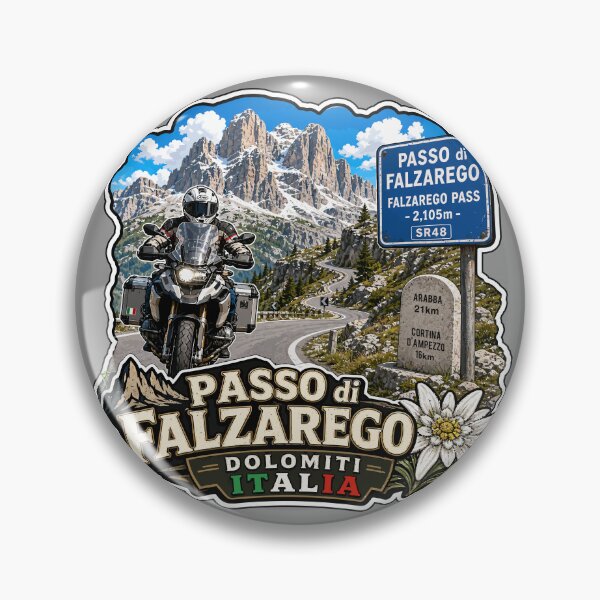 Item preview, Falzarego Pass, Passo di Falzarego Italy Motorcycle Sticker TShirt 05 designed and sold by OuterShellUK.