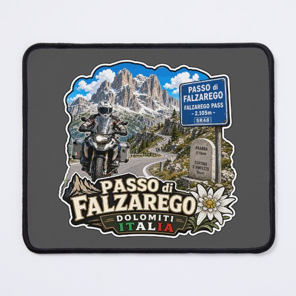 Item preview, Falzarego Pass, Passo di Falzarego Italy Motorcycle Sticker TShirt 05 designed and sold by OuterShellUK.