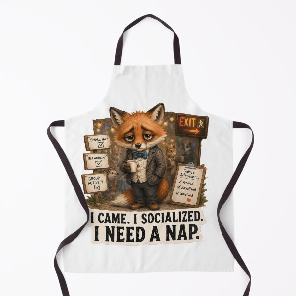Item preview, I Came I Socialized I Need A Nap Funny Fox Sticker designed and sold by ByAnad.