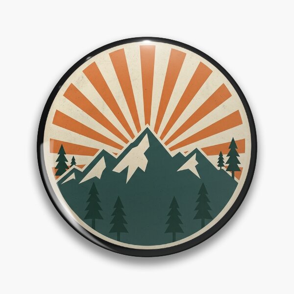 Item preview, Retro Sunburst Mountain Range Design Vintage Vector Mountain designed and sold by Yellowriversss.