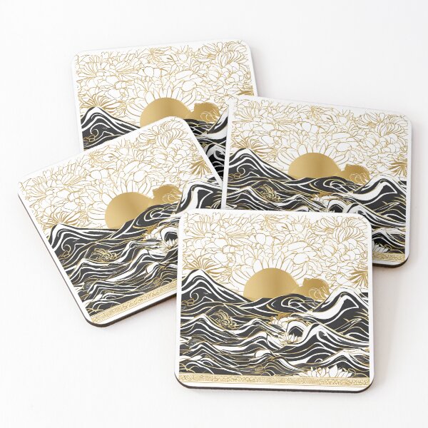 Item preview, Japanese Japanese Traditional Pattern - Traditional gold black Wagara Design designed and sold by KS-PopArtJapan.