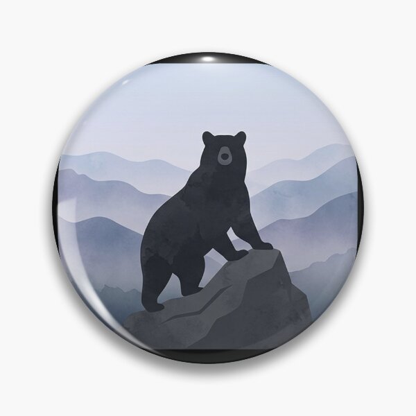 Item preview,  Black Bear Misty Mountains Illustration Minimalist Art Style designed and sold by Yellowriversss.