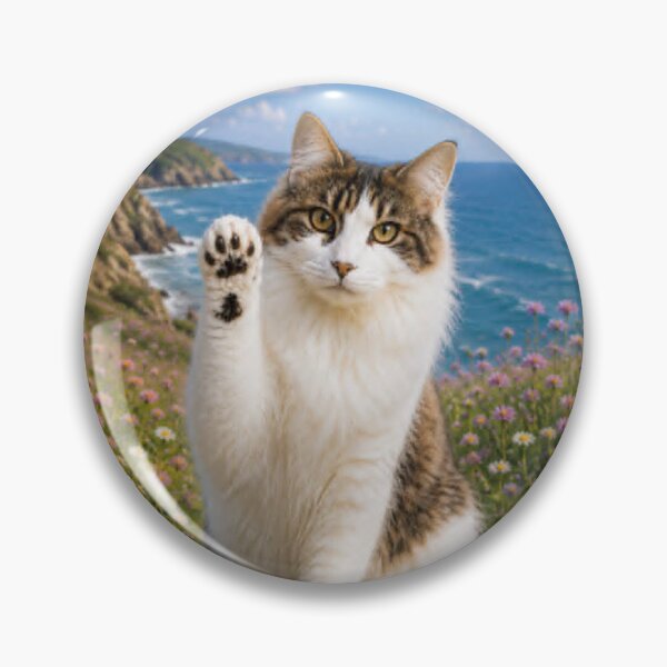 Item preview, Hi I'm a Lady – Elegant Maine Coon Cat Enjoying the Seaside designed and sold by PureHopeStudio.