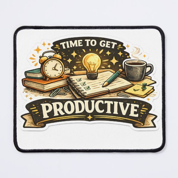 Item preview, Time To Get Productive Motivational Sticker designed and sold by SmartDealer.