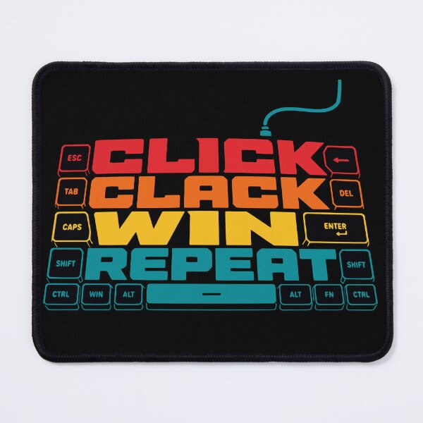 Item preview, Click Clack Win Repeat Mechanical Keyboard Gaming designed and sold by arfindo-indra.