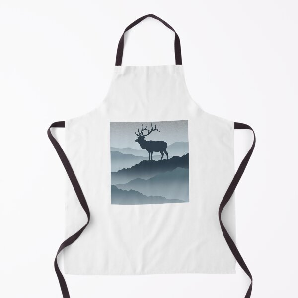 Item preview, Elk Silhouette Foggy Mountain Ridge Vintage Minimalist Art Boho designed and sold by Yellowriversss.