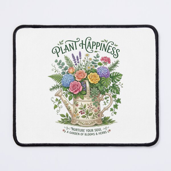 Item preview, Botanical Watering Can Plant Happiness Art Print designed and sold by Ponsak.