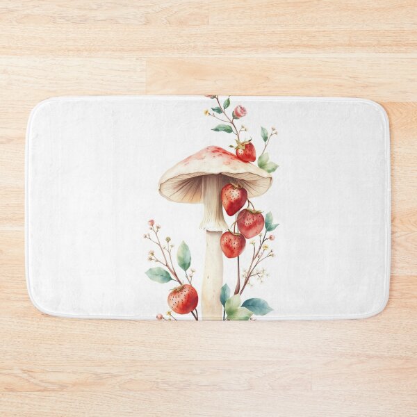 Item preview, Whimsical Watercolor Mushroom and Strawberry Botanical Art designed and sold by Vida e Arte.