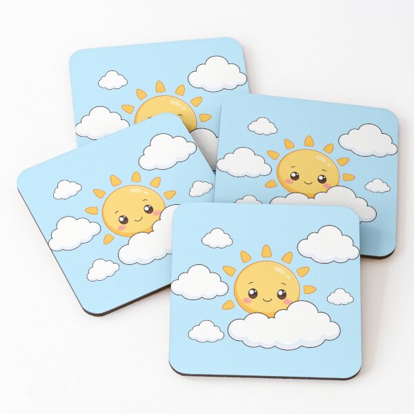 Item preview, Cute Sun Smiling in Clouds Kawaii Weather Art designed and sold by Seculinator.