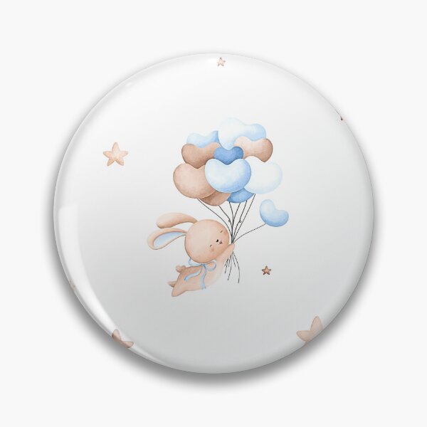 Item preview, Framed Baby Blue-Rabbit and Heart Balloons Large designed and sold by TeeGeeTees.
