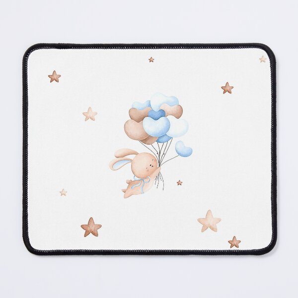 Item preview, Framed Baby Blue-Rabbit and Heart Balloons Large designed and sold by TeeGeeTees.