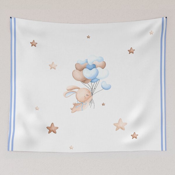 Item preview, Framed Baby Blue-Rabbit and Heart Balloons Large designed and sold by TeeGeeTees.