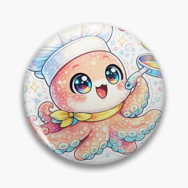 Item preview, Bubble Octopus Chef – Rainbow Pancake Kawaii Sticke designed and sold by blossomfun.