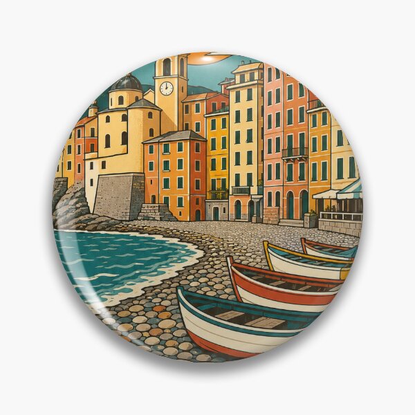 Item preview, Camogli Italy Travel Souvenir - Retro Illustration designed and sold by VisualArtsOasis.