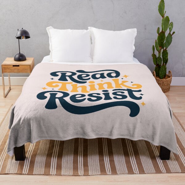 Item preview, Read Think Resist Groovy Retro Typography designed and sold by luffy2374.