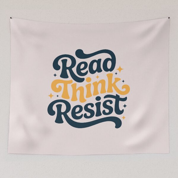 Item preview, Read Think Resist Groovy Retro Typography designed and sold by luffy2374.