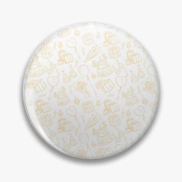 Item preview, Golden Birthday Doodle Pattern Cakes Balloons Gifts designed and sold by Zaya_art.